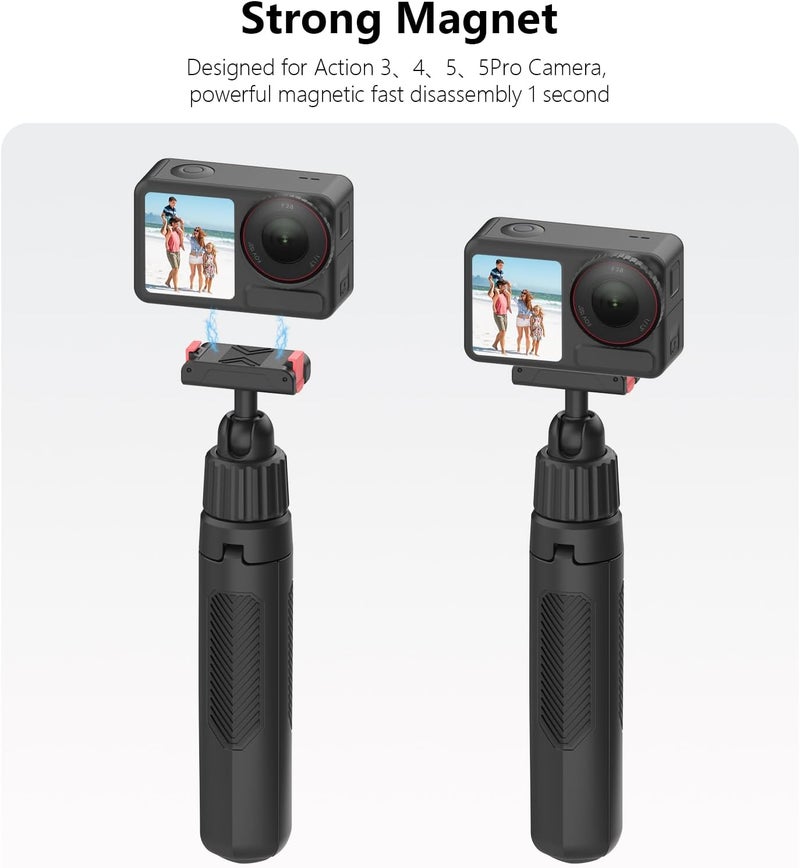 NEOSOU Osmo Action Tripod Stand with Magnetic Quick Release Adapter, 360 Rotation Mini Selfie Stick Extension Rod Handle Grip Monopod for DJI Osmo 360 Osmo Action 5 Pro 4 3 Accessories - Image 2